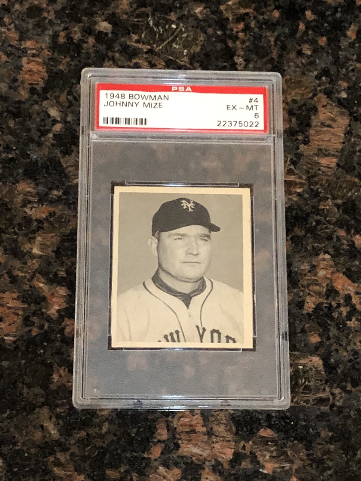 1948 Bowman Johnny Mize #4 Baseball Card PSA 6