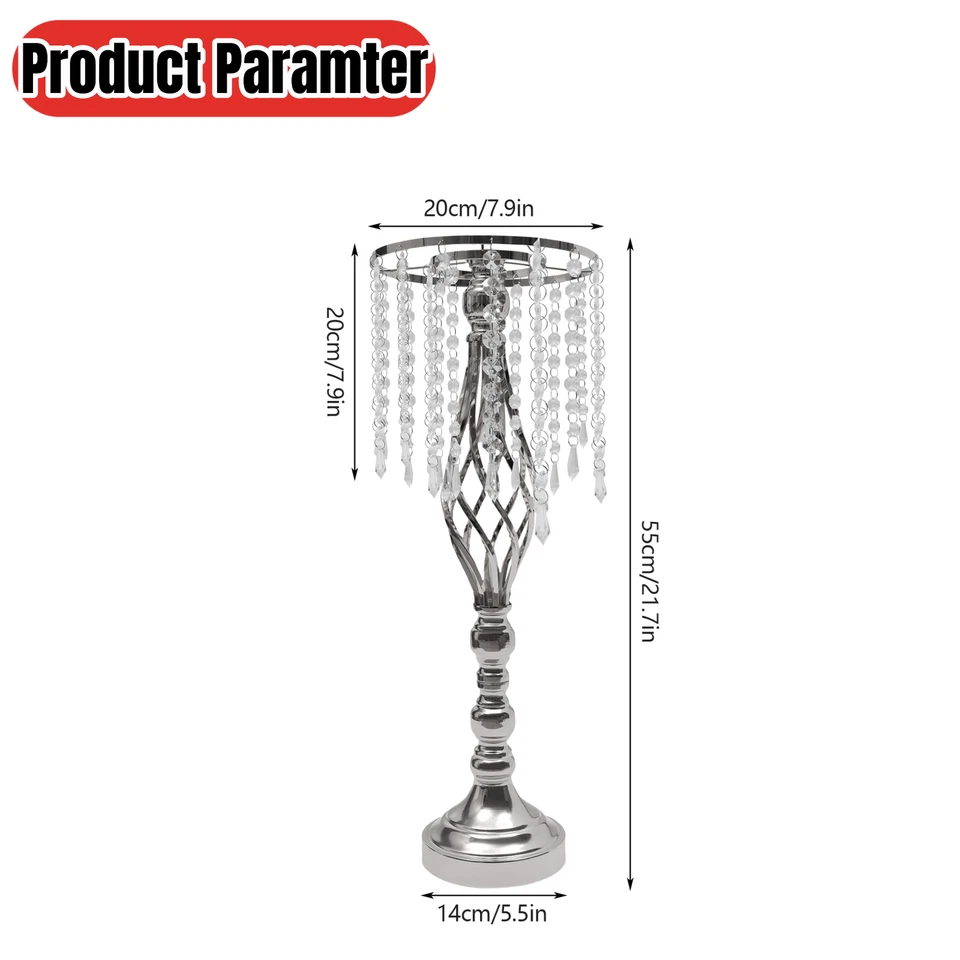 10PCS Crystal Stands Wedding Table Centerpieces Flower Racks 21.7inch Tall New - Image 2 of 4