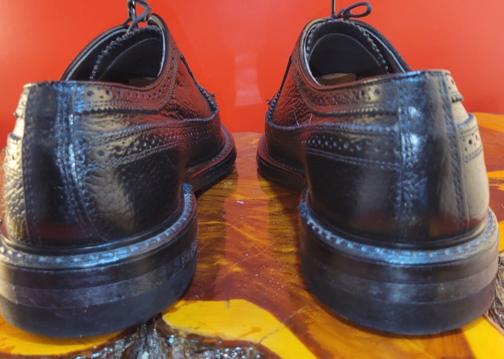 Vtg British Walkers Made In USA Black Pebbled Leather  display picture 3