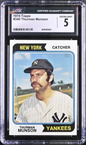 1974 Topps #340 Thurman Munson New York Yankees  CGC 5 EX