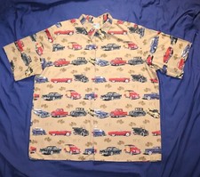 Reyn Spooner Hawaiian Ford Cars Button Front Size XXL Cotton Multicolor Shirt