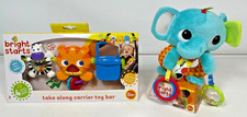 Baby Shower Gifts Bright Starts Car Seat / Carrier Bar Toy  Elephant Plush NEW