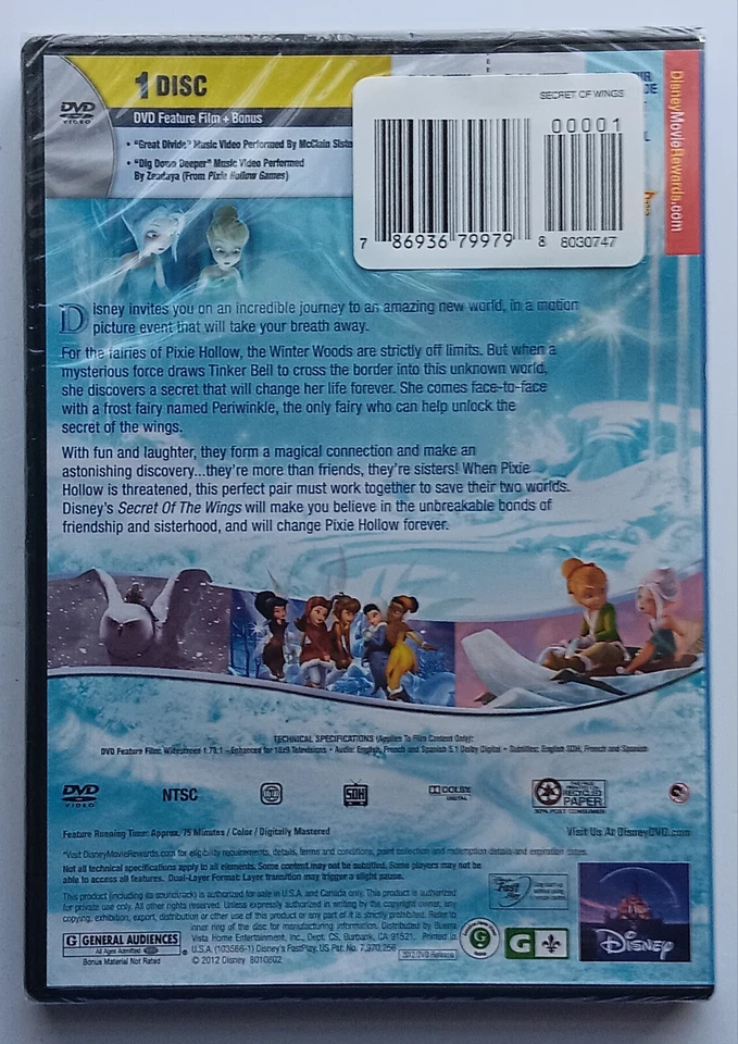 NEW SEALED Secret of the Wings (DVD, 2012) Disney - Image 2 of 2