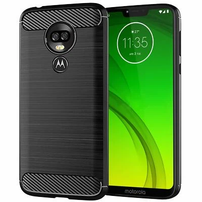 For Motorola Moto G7 Power Case Carbon Fibre Gel Cover Ultra Slim Shockproof
