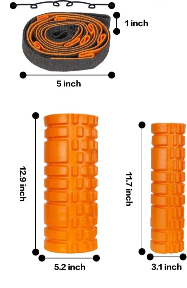 Medium Density Foam Roller Deep Tissue Muscle Massager, Hollow Core-3 In 1