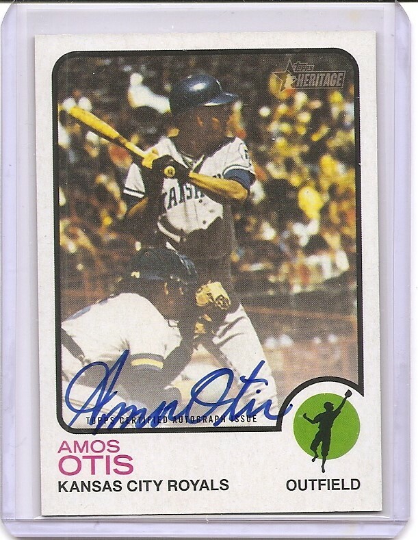 2022 Topps Heritage Amos Otis Real One Auto Card Kansas City Royals