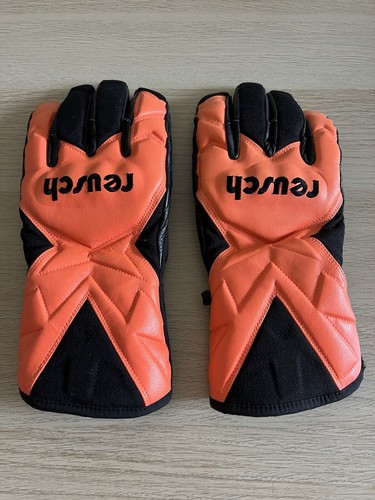 Reusch XL Mens X Calibur Giant Slalom Gloves Black Orange Winter Ski Leather - Picture 2 of 8