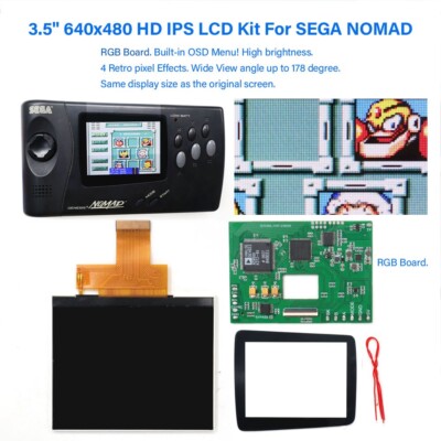 OSD Version 3.5'' 640x480 HD IPS LCD RGB Board LCDDRV RGB For SEGA Nomad Console