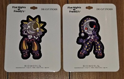 Five Nights At Freddy's FNAF Sun & Moon 4'' Die-Cut Stickers Set of 2 Bioworld