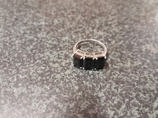 SIZE 7 BLACK SPINEL Sterling Silver 5.98CTS GEMSTV Cert Of Authenticity
