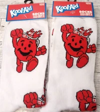 Kool Aid Drink Novelty Crew Socks Men’s Size 6-12 Funny 2 Pair LOT