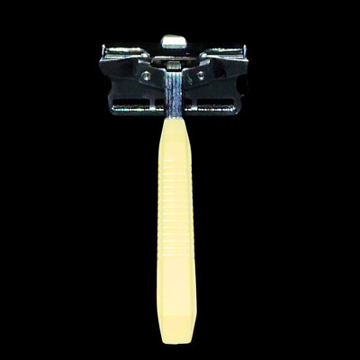 Vintage GEM Feather Weight Single Edge Safety Ivory Handle Razor Made in U.S.A