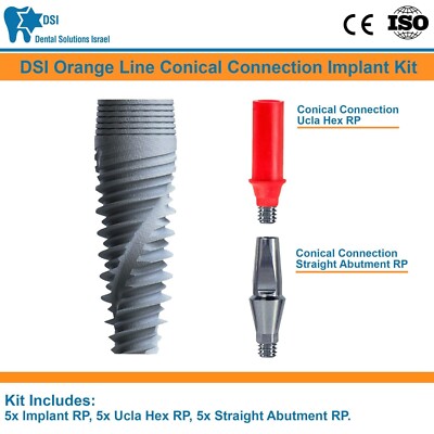 5x DSI Dental Fixture Conical Connection Nobel Active + Adapter Head + Ucla RP