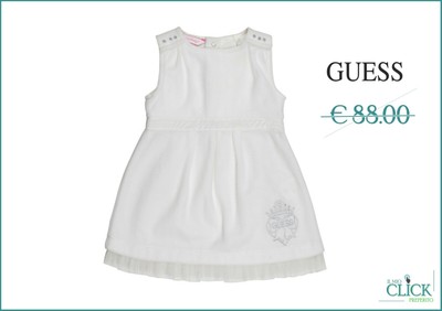 Abbigliamento Bambini Guess Vestito Neonata 3/6 Mesi Bimba Elegante Bianco  | eBay