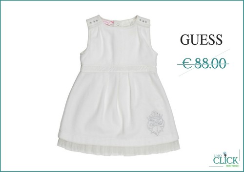 Abbigliamento Bambini Guess Vestito Neonata 3/6 Mesi Bimba Elegante Bianco  | eBay