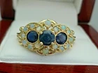 2Ct Round Cut Lab Created Sapphire Vintage Engagement Ring 14K Yellow Gold Over