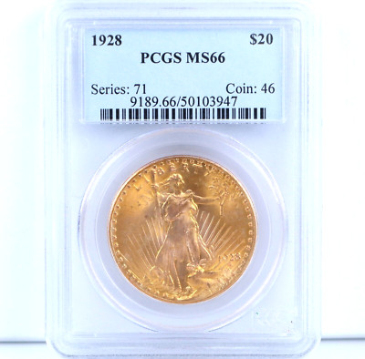 1928 PCGS MS66 Augustus Saint Gaudens Liberty Double Eagle