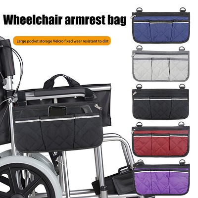 Wheelchair Armrest Side Storage Bag Portable Pocket Suitable For Walking Whe-yp