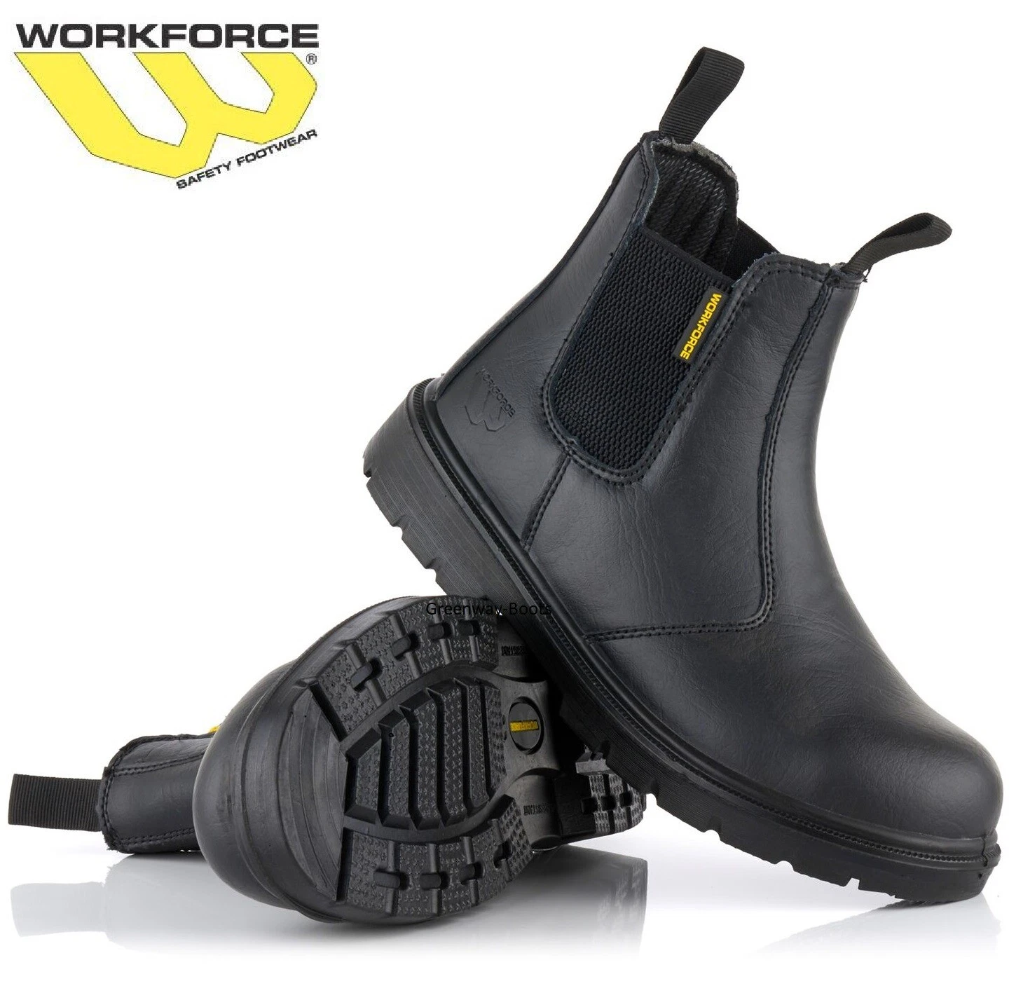 MENS DEALER LIGHTWEIGHT CHELSEA SAFETY STEEL TOE CAP LEATHER BOOTS WORK SHOES SZ