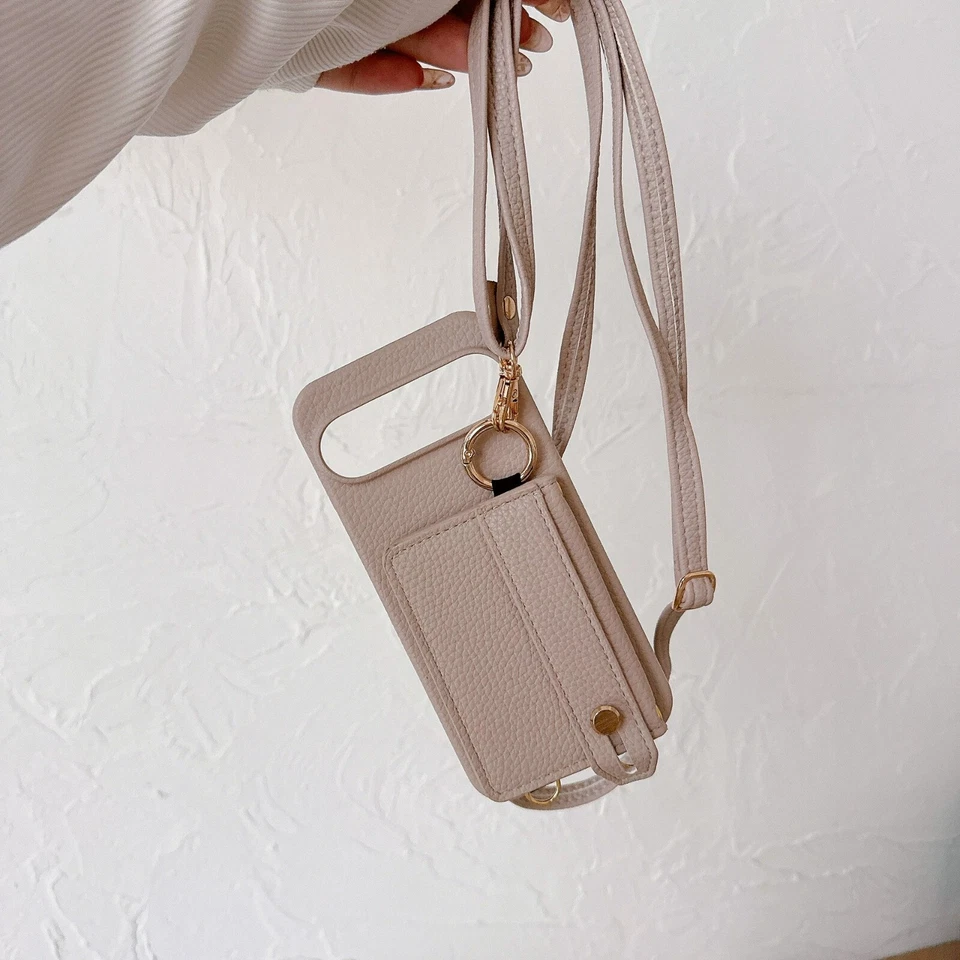 Case For Google Pixel 9 Pro XL 8 7 6 Pro 8A Neck Strap Card Leather Wallet Cover - Image 3 of 4