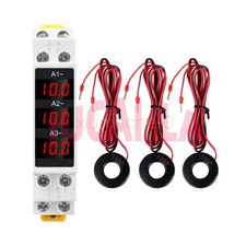 AC 80-500V 1-100A DIN-Rail Three-Phase AC Ammeter Digital Display Current Meter