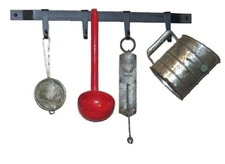 Wrought Iron Kitchen Utensil Holder Rack Metal Wall Bar Hooks USA Handmade