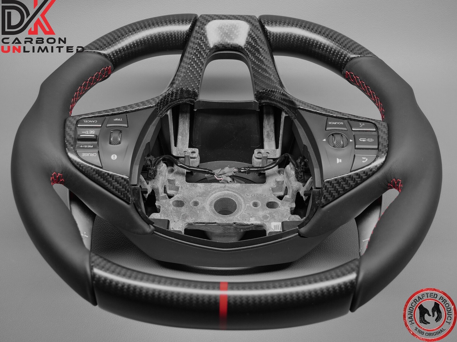 Acura NSX 2nd Gen NC1 2016 2022 Red Ring Napa Satin Matte Carbon Steering Wheel