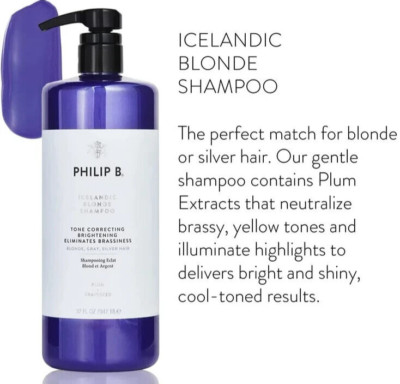 PHILIP B. ICELANDIC BLONDE SHAMPOO, Tone Correcting, Brighten 32 fl oz / 947 mL