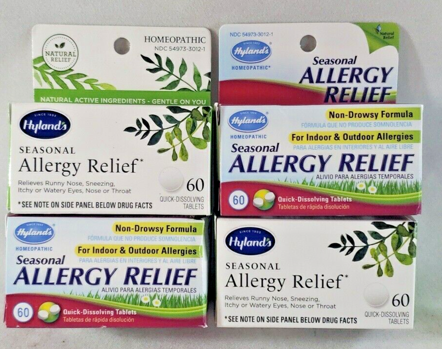(Lot of 4) Hylands Seasonal Allergy Relief Dissolving Tablets, 60