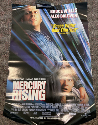 Vintage 1998 Bruce Willis ''Mercury Rising'' Movie Poster 40''X 27'' - Rolled