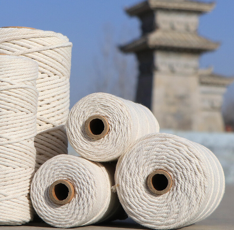 100M Natural Cotton Cord Rope Craft Macrame Twisted Rope DIY Weaving ...