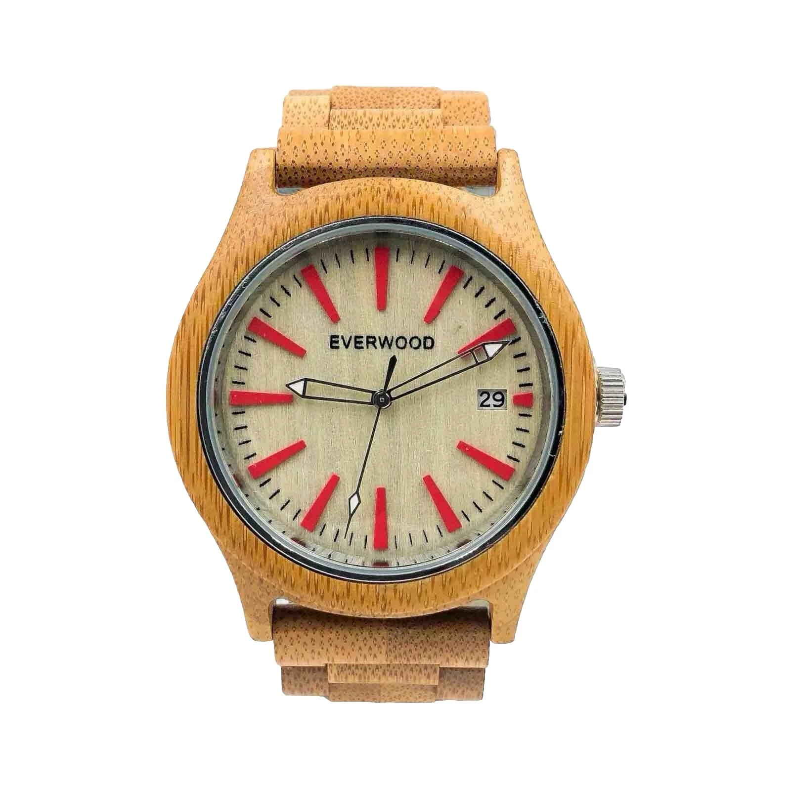 Banda de bambú CASUAL relojes de pulsera de cuarzo