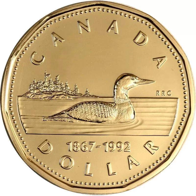 CANADA 1867 - 1992 125th Anniversary of Confederation Loonie
