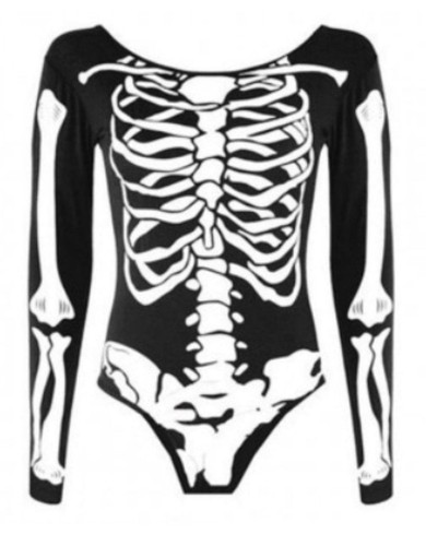 Ladies Halloween Skeleton X Ray Print 