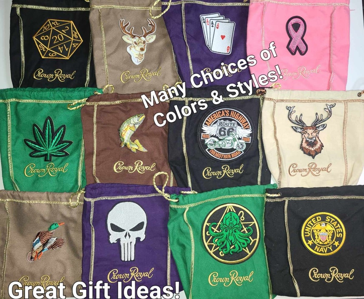 Crown Royal Bags Custom Patch Novelty Bags MANY Choices of Color