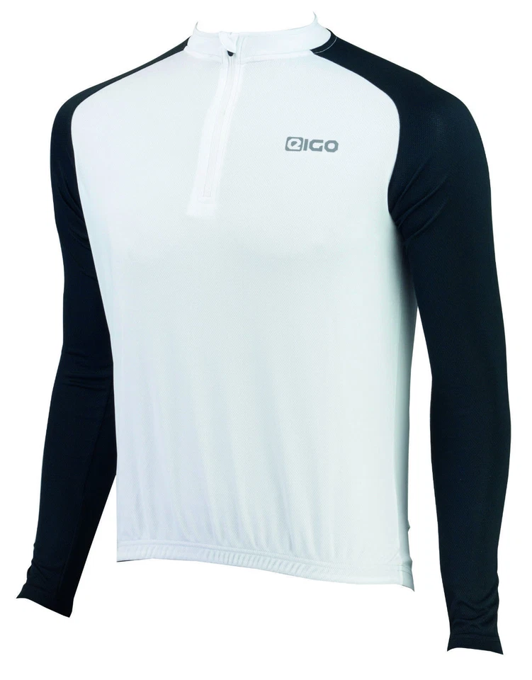 NEW EIGO TEMPEST CYCLING JERSEY - LONG SLEEVE WHITE - MTB ROAD BIKE CYCLE - Image 3 of 4