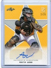 2020 Leaf Perfect Game Autographs Yellow Ashtin Webb Auto 2/25