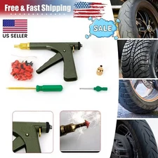 Tire Plugger Tubeless Tire Wheel Repair Gun Kit Mushroom Plug Probe Nozzle US