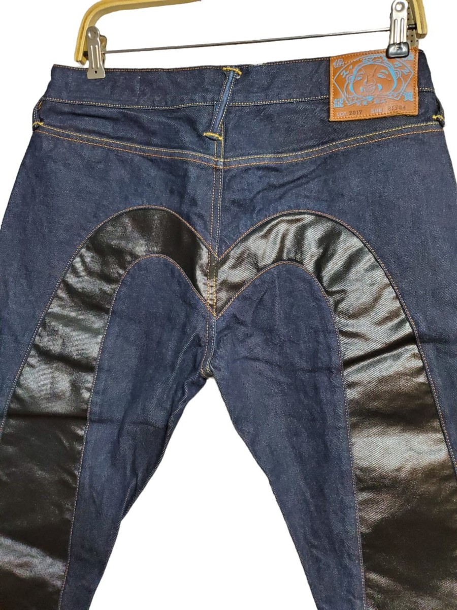 Mens EVISU Denim Jeans Size 31x34 Blue Selvedge Black Big Mens EVISU Denim Jeans Size 31x34 Blue Selvedge Black Big