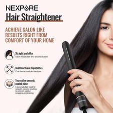 Prof 1" Flat Iron Ceramic Hair Straighten  Curl Iron Combo Anti-Scald Fast Heat