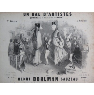 Bohlman Sauzeau Henri Ein Ballkleid Künstler Piano ca1845