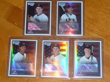 Lot (5) 2010 Bowman Chrome USA Baseball Autograph 4 Refractor /199 + 1 Base AUTO