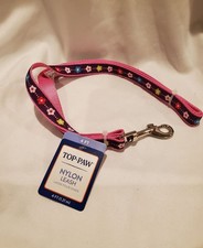 Top Paw 4 Ft Pink and Purple Colorful Flowers Thin Dog Nylon Leash
