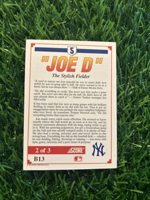 1992 Score - Factory Set Inserts Joe DiMaggio #B13 Retail for sale