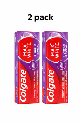 2 x COLGATE MAX WHITE PURPLE REVEAL toothpaste, 75 ml / 2.5 oz