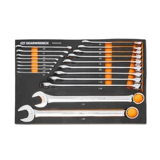 GEARWRENCH 12 Point Long Pattern SAE Combination Wrench Set 19 Piece w EVA Tray
