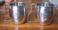 2 - Patron Tequila Moscow Mule Stainless Steel Mug Cup Metal Embossed Bee Logo