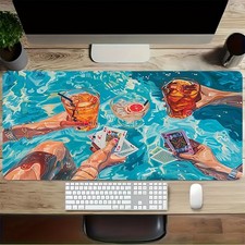 40 90cm 1pc Large Gaming Mouse Pad  Keyboard with Poker-Themed Card Players Des