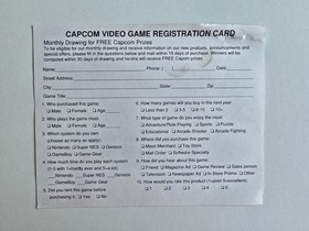 USED AUTHENTIC - MIGHTY FINAL FIGHT -  REGISTRATION CARD - NES (CAP-NES-US-3)