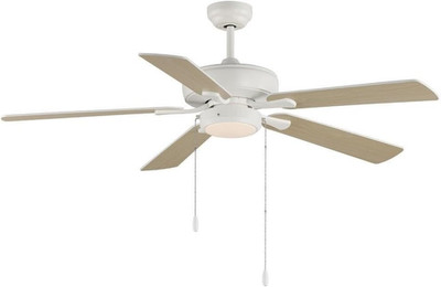 Super Max 52'' 5-Blade Ceiling Fan with Light Kit in Matte White Finish